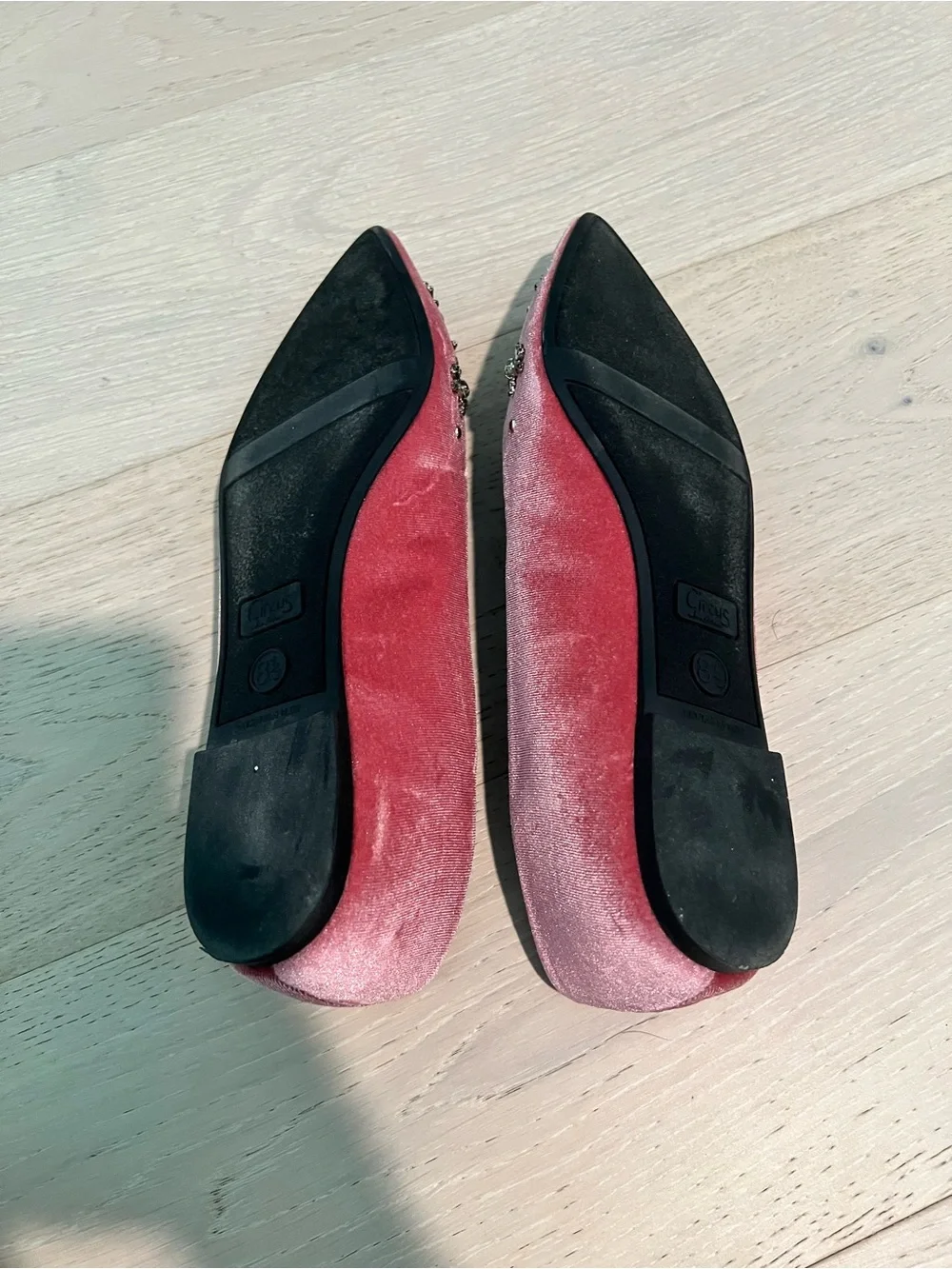 Circus by Sam Edelman Pink Velvet Jeweled Pointed-Toe Flats - Picture 9 of 13